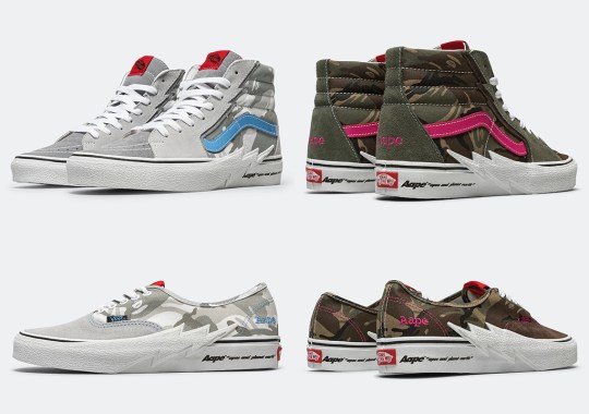 AAPE By A Bathing Ape Brings Camo Patterns To The vans Marshmallow Bolt Collection