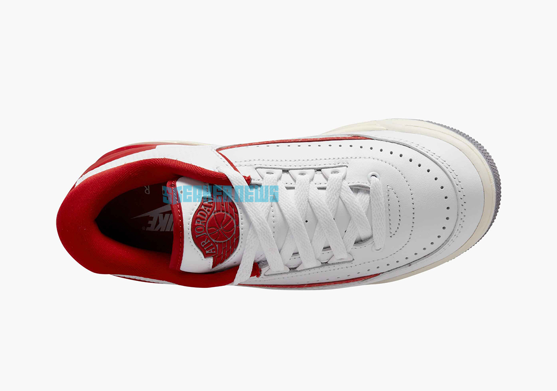 Air Jordan Girls 2 3 Gs White Varsity Red Sail Cement Grey Fd0384 161 2