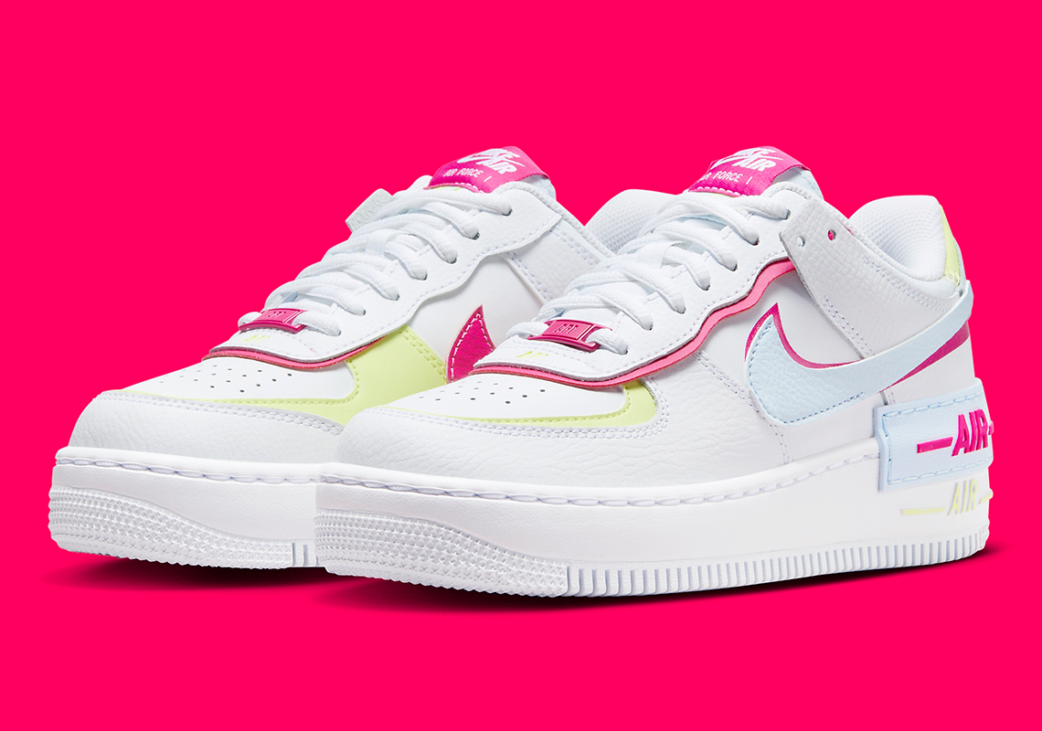 Pink, Volt And Blue Formulate The Latest Nike Air Force 1 Shadow