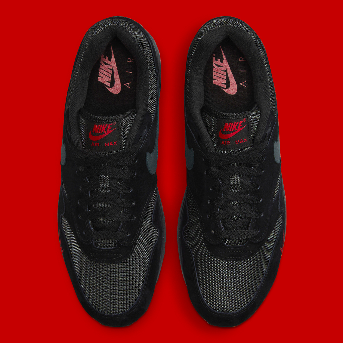 nike air max 1 black anthracite varsity red 3