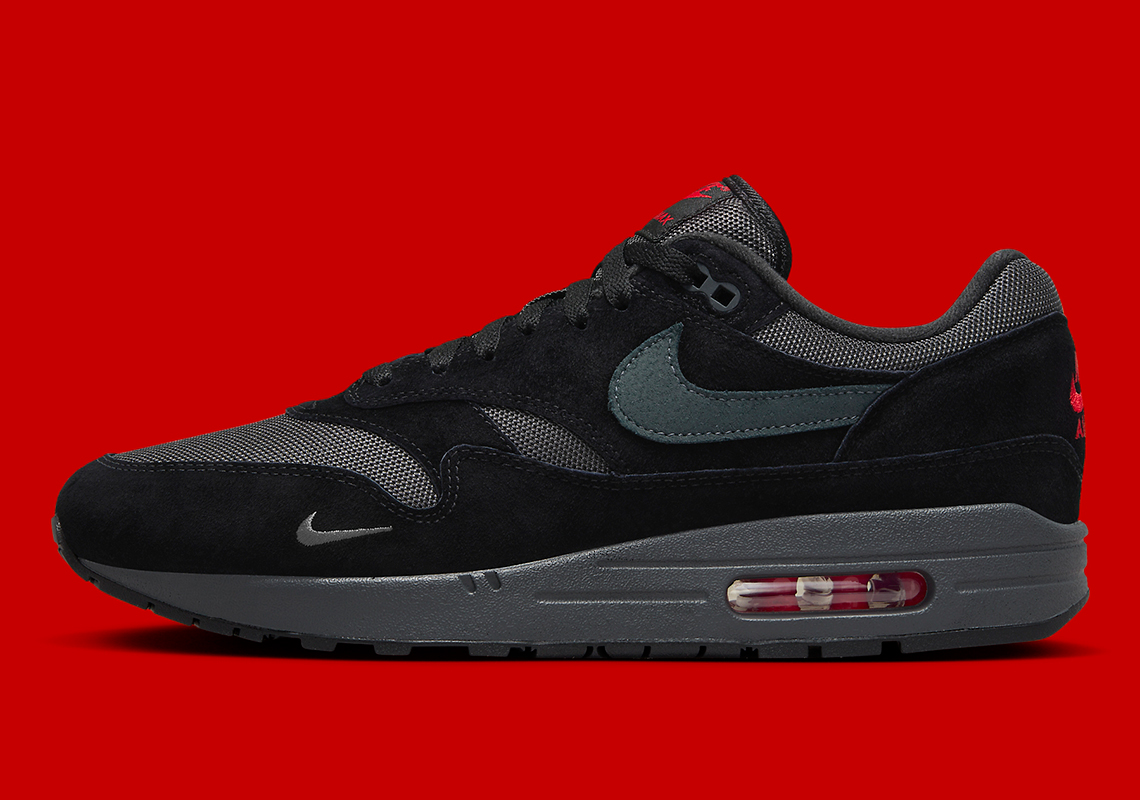 This Stealthy Nike Air Max 1 Features "University Red" Flair