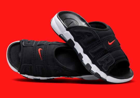 The Nike Air More Uptempo Slide Is Back With Blacked-Out Lettering