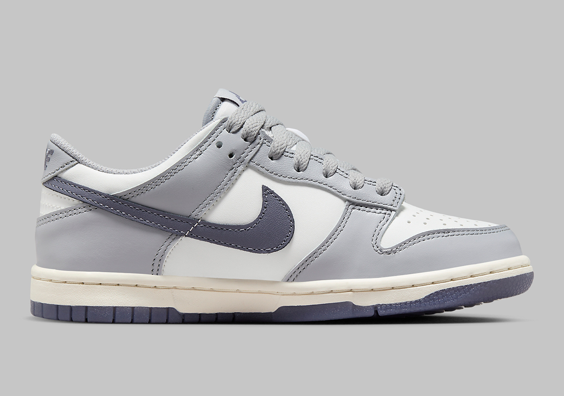 nike dunk low gs grey white sail fb9109 101 6