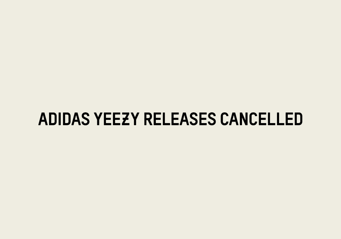 adidas area Yeezy Releases Cancelled Through 2023; Remaining Inventory May Be Written-Off