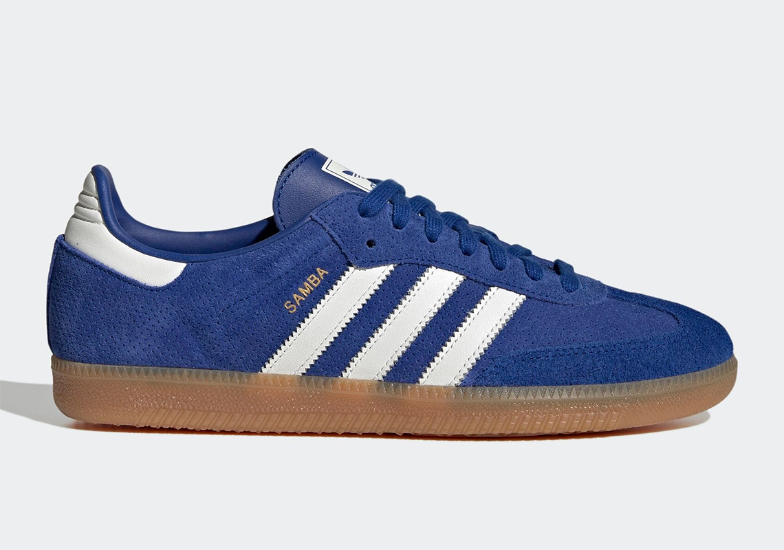 Blue samba store fb trainers