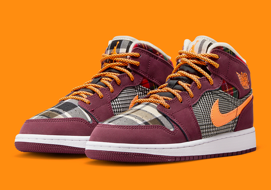 The Air Jordan 1 Mid GS "Plaid" Is Available Now