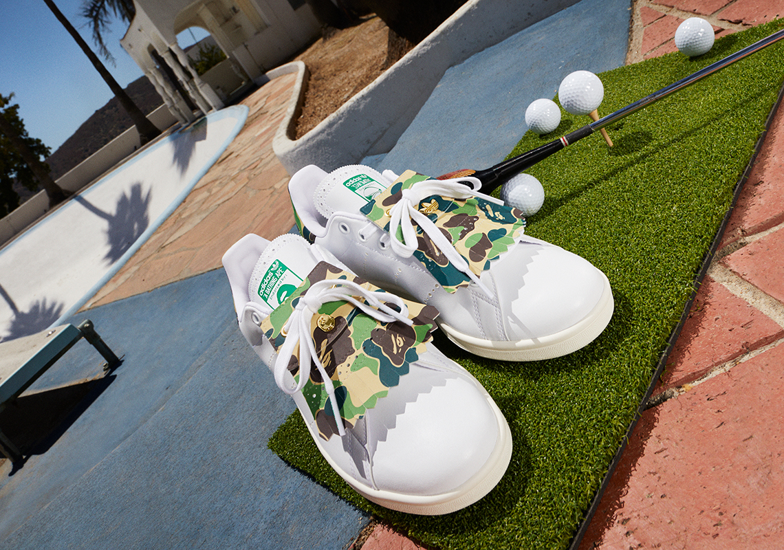 BAPE x adidas Stan Smith Golf Shoes IG5916 | SneakerNews.com