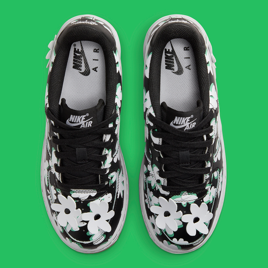 Nike Air Force 1 Low Gs Black White Flowers Dz2663 001 3