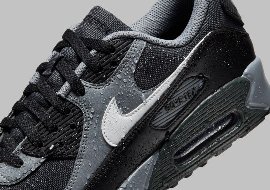 The Nike Air Max 90 GORE-TEX Suits Up In A Night-Ready “Black/Grey”
