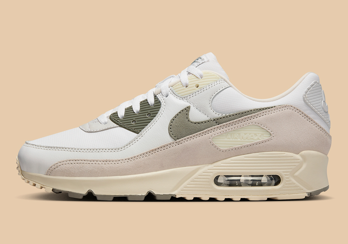 Nike Air Max 90 White/Medium Olive/Khaki - FZ5159-100