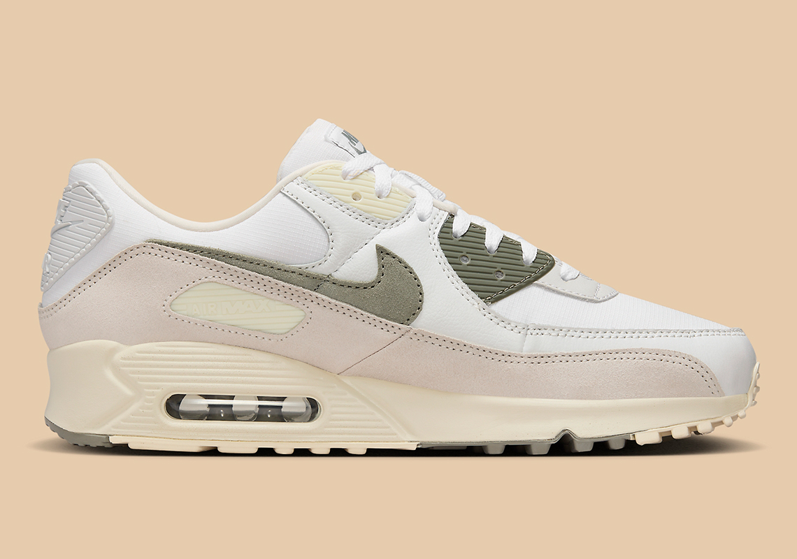 Nike Air Max 90 White/Medium Olive/Khaki - FZ5159-100