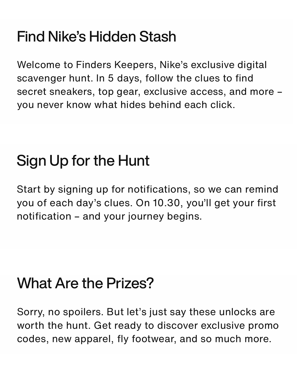 Nike App Finders Keepers Scavenger Hunt 1