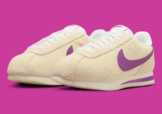 The Nike Cortez Pairs Tan Suedes With A Number Of Fuchsia-Colored Accents