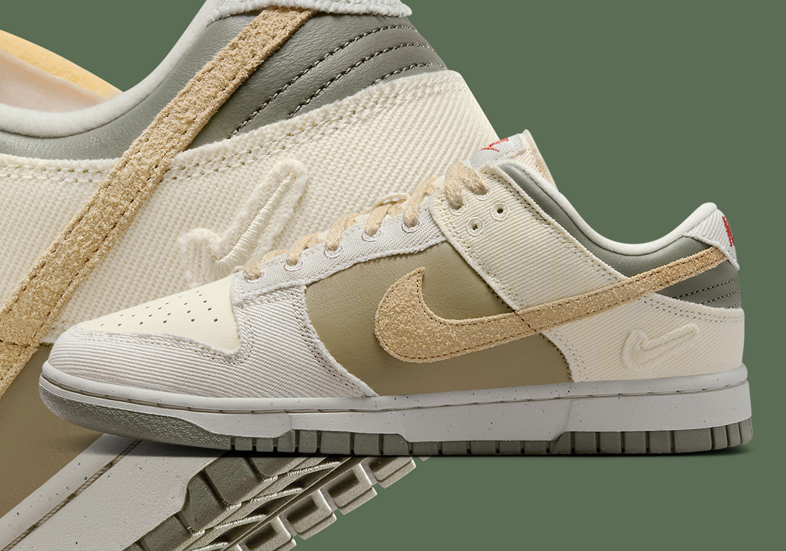 Canvas, Suede, And Leather Collide On This Earth-Toned Nike Dunk Low