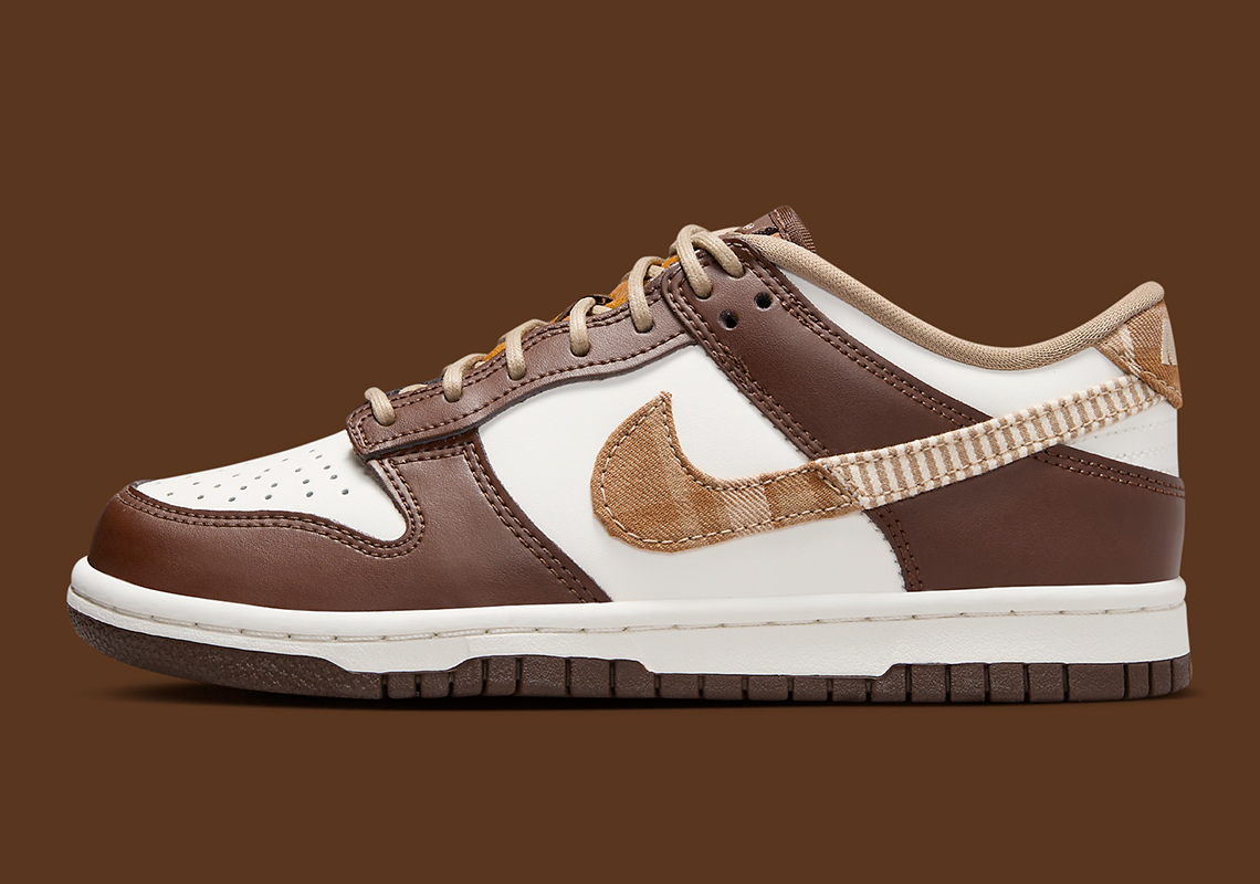 A Fashionable Brown Plaid Accents This Nike Dunk Low For Fall/Winter