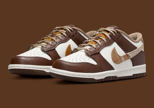 A Fashionable Brown Plaid Accents This nike dress Dunk Low For Fall/Winter