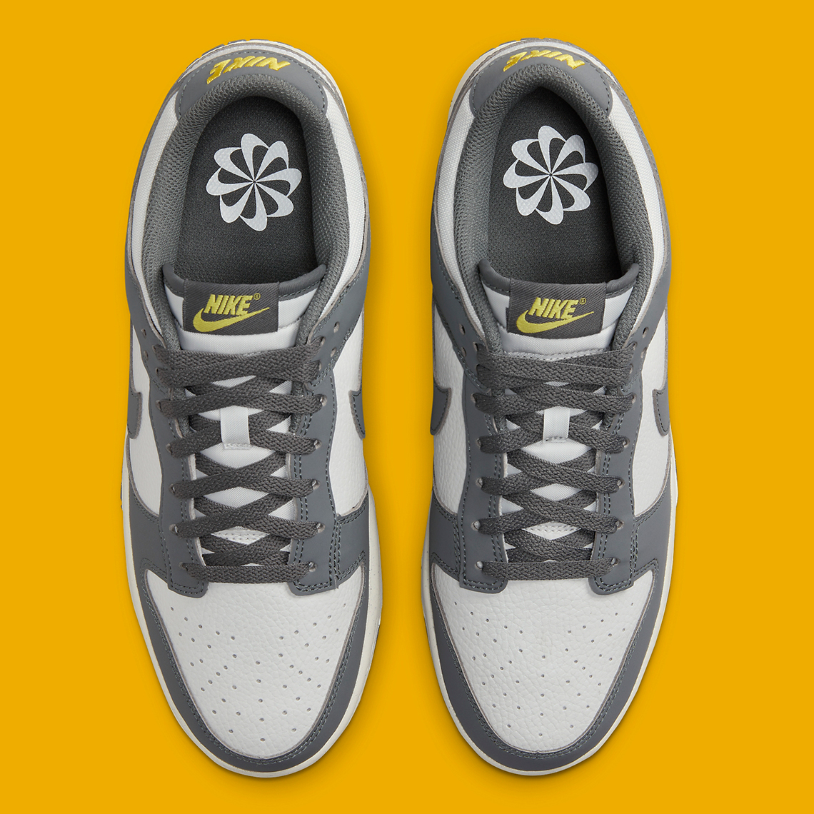 Gray and yellow nikes best sale