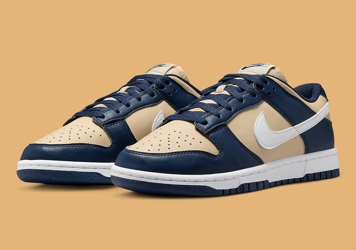 The Nike Dunk Low Pairs "Midnight Navy" With "Team Gold"
