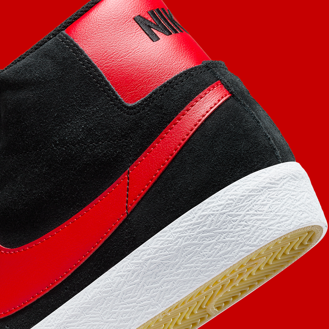 Nike Sb Blazer Mid Black Red Fd0731 002 2