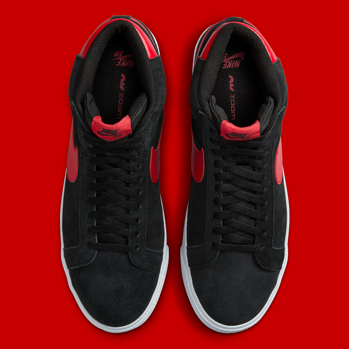 Nike Sb Blazer Mid Black Red Fd0731 002 3