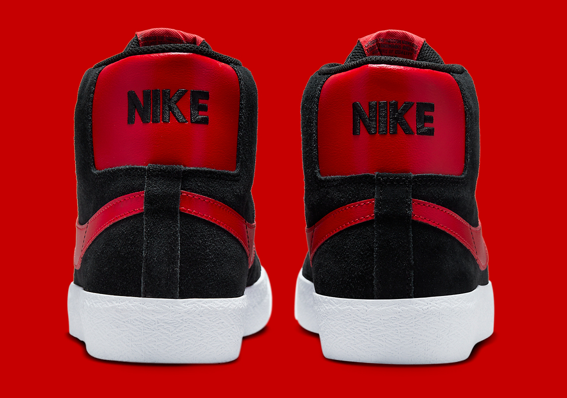 Nike Sb Blazer Mid Black Red Fd0731 002 4