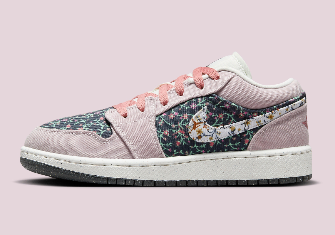 Kids Air Jordan 1 Low Floral FJ3445 001 3