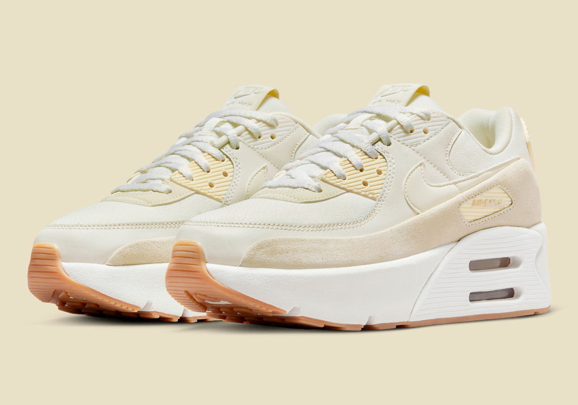 A Cream-Colored Makeover Lands On Nike's Platform Air Max 90