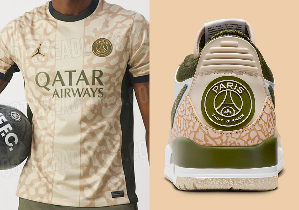 Paris-Saint Germain’s Fourth Kit Matches The Jordan Legacy 312 Low “Hemp”