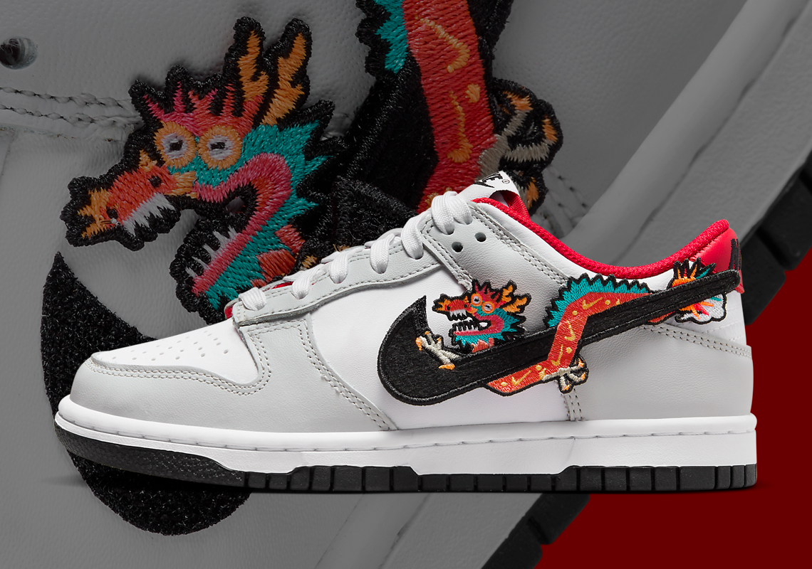 This Kid's Nike Dunk Low "Year Of The Dragon" Features Festive Velcro Swooshes