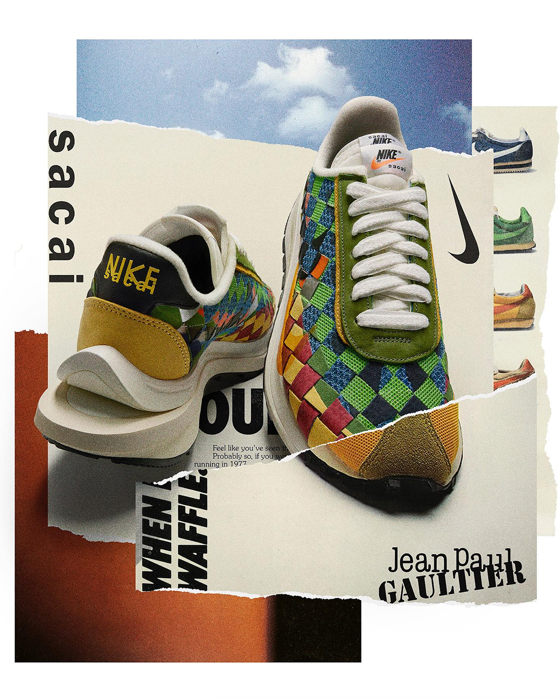 sacai max jean paul gaultier nike vaporwaffle multi color