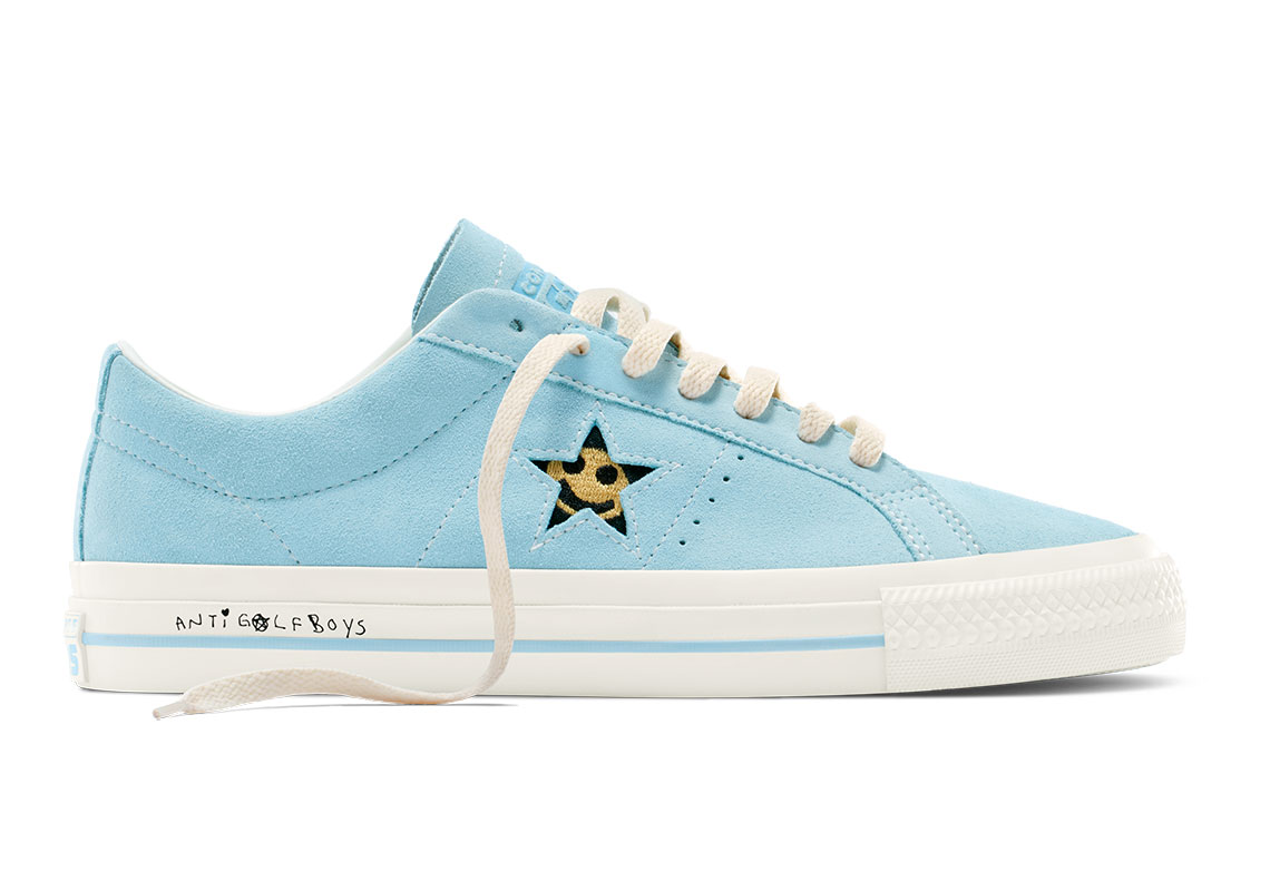 Converse x golf wang one star le store fleur blue shoes