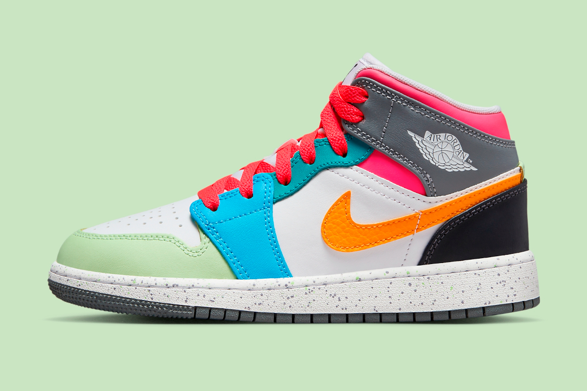 This Kid's Air Jordan 1 Mid "Multi-color" Is Ready For Spring 2024