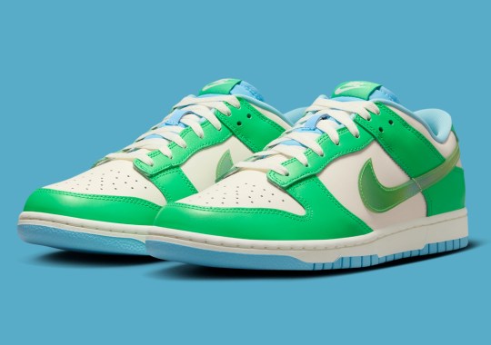 "Green Shock" And TPU Swooshes Share This Nike Dunk Low