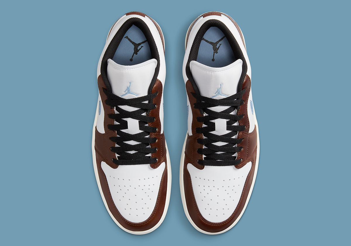 Air Jordan 1 Low Se Embroidered White Brown Blue 2