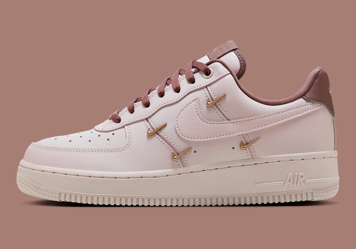 Miniature Bronze Swooshes Shine On The Nike Air Force 1 LX "Pink Russett"
