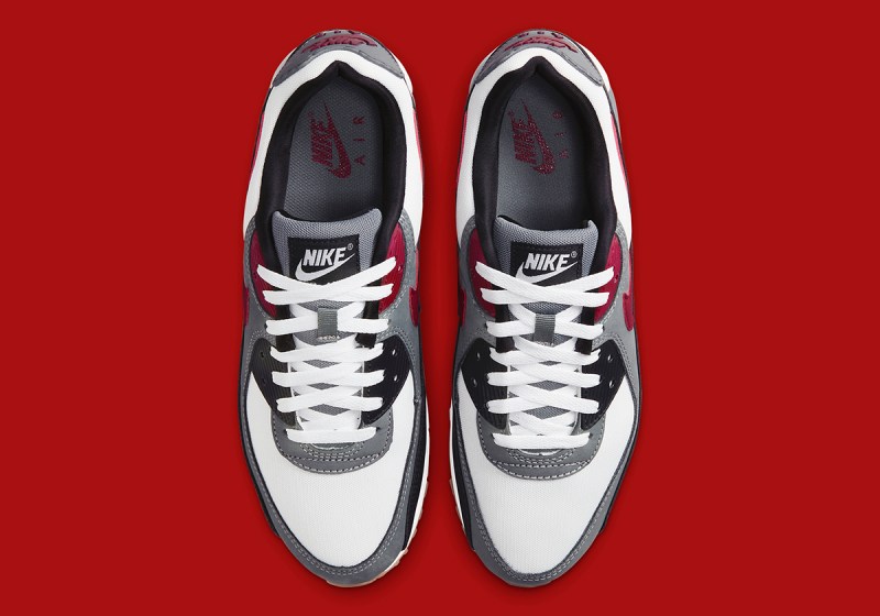 nike air max 90 black white red