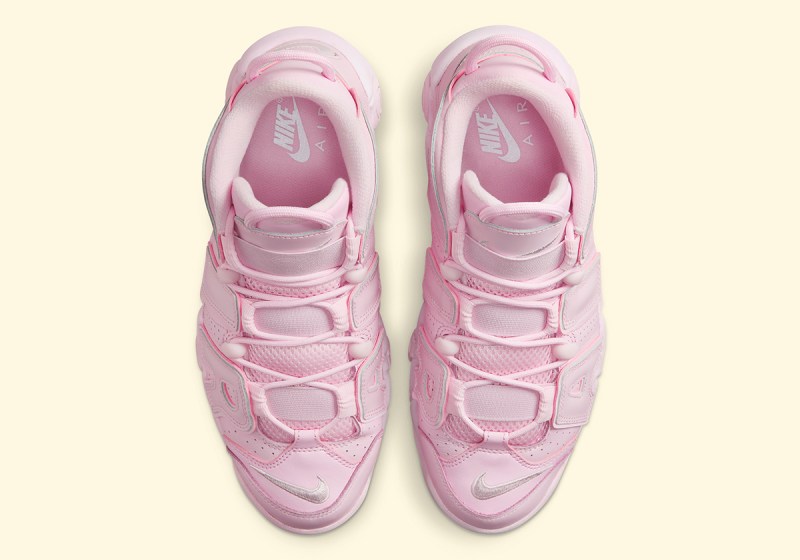 uptempo nike pink and white