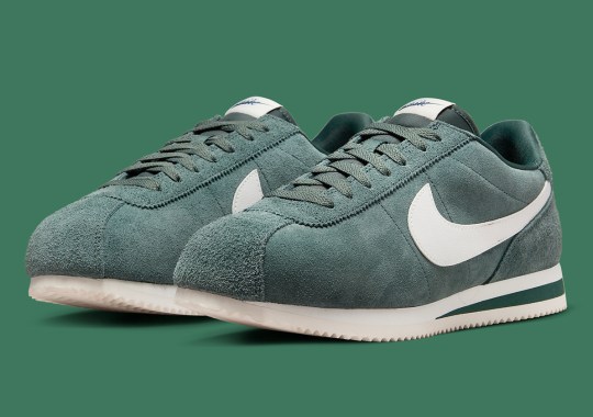 A Dimly Lit Green Suede Consumes The Latest Nike Cortez