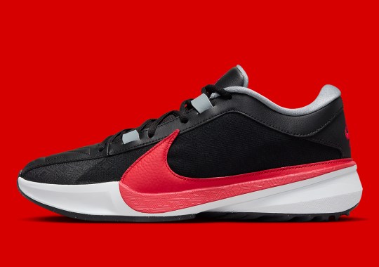 The Nike channel Zoom Freak 5 Flashes Onto The Court In “University Red”