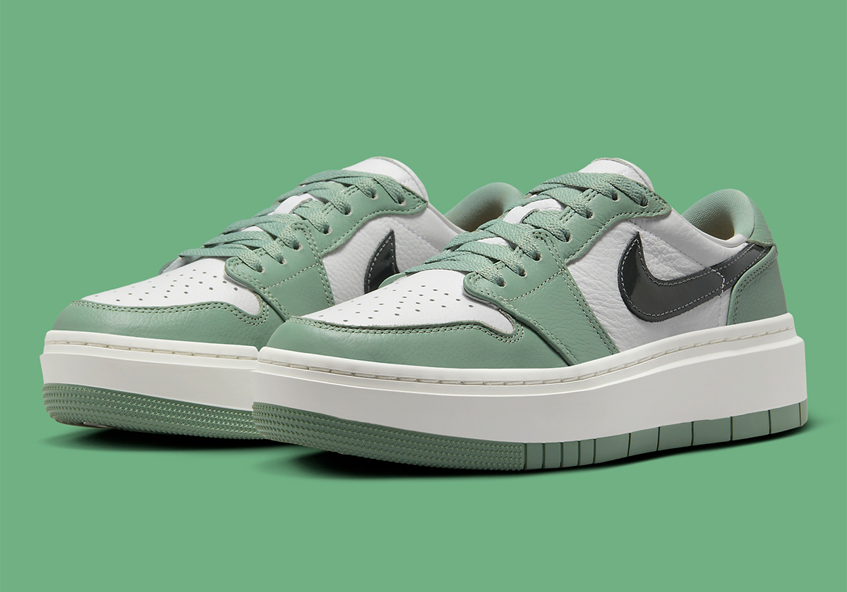 Spruce Green Leather Takes On The Air Jordan 1 Low Elevate