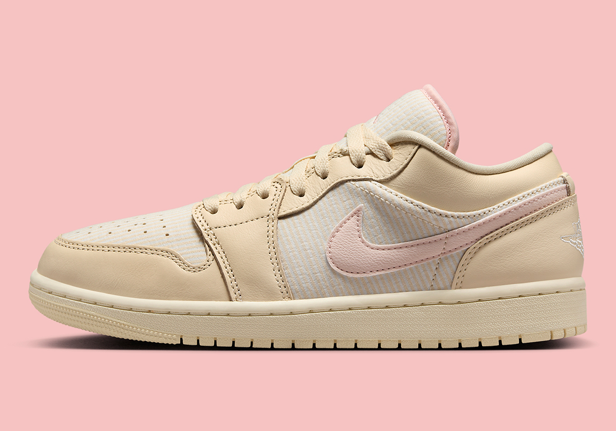 The on Official Images of the Брендовые кроссовки nike air jordan 1 zoom fearless Low Lucky Green Borrows The Iconic “Linen” Colorway For Spring