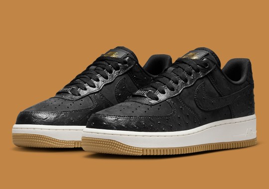 Black Ostrich Leather Drapes The Nike Air Force 1
