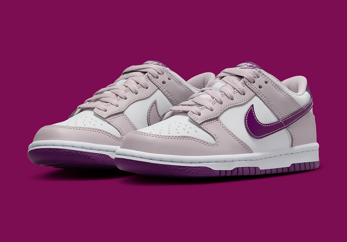Inverse Stitching Adorns The nike White Dunk Low For Kids