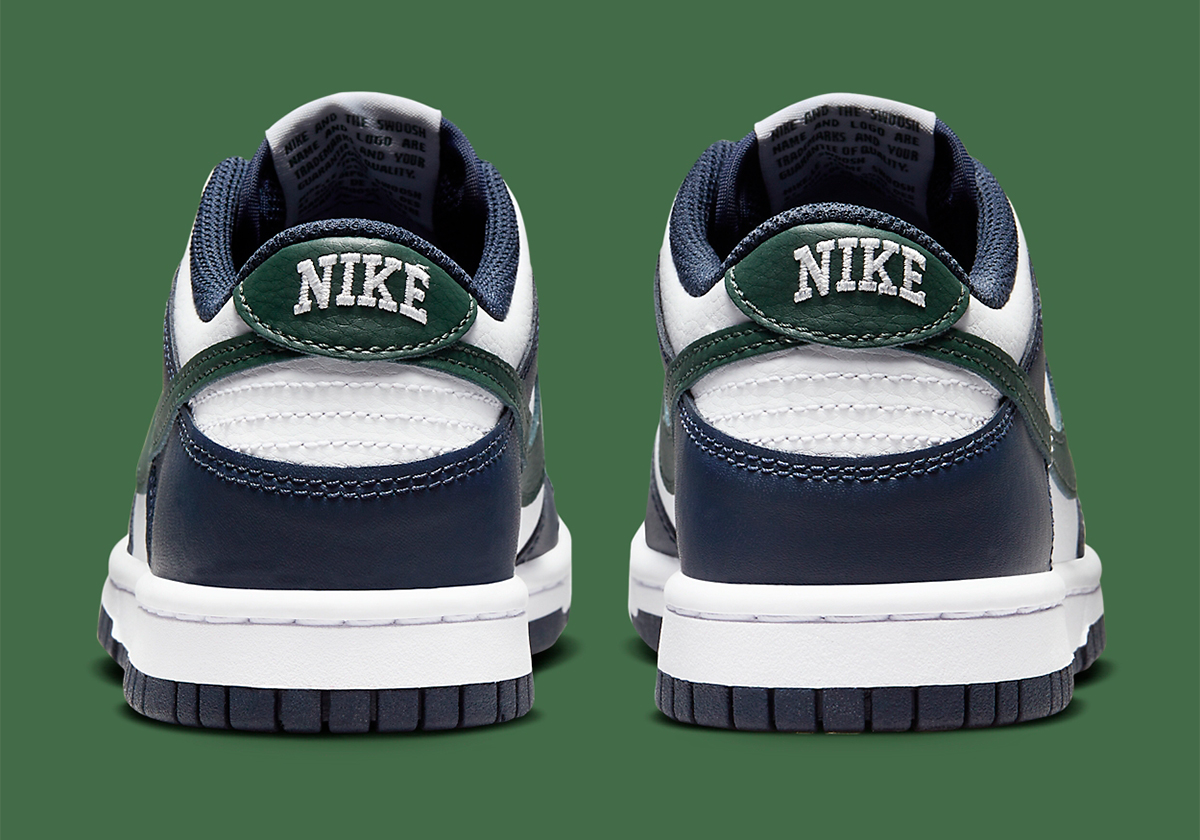 Nike Dunk Low Gs Varsity Navy Green 3