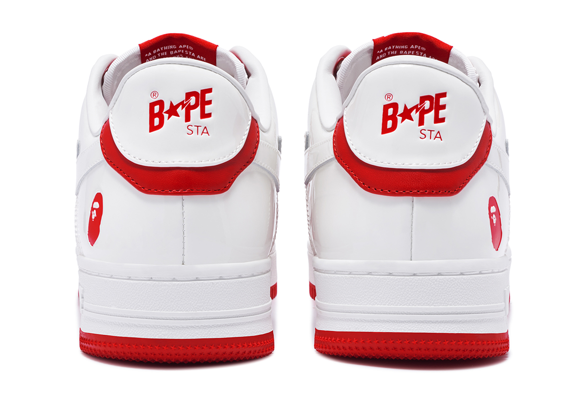 A Bathing Ape Bape Sta Patent Leather White Red 1