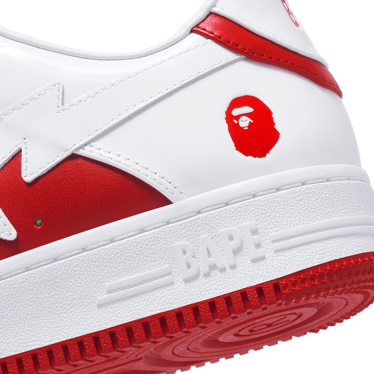 A Bathing Ape Bape Sta Patent Leather White Red 2