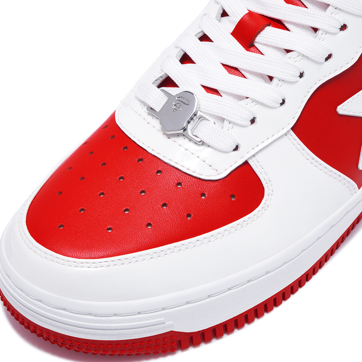 A Bathing Ape Bape Sta Patent Leather White Red 3