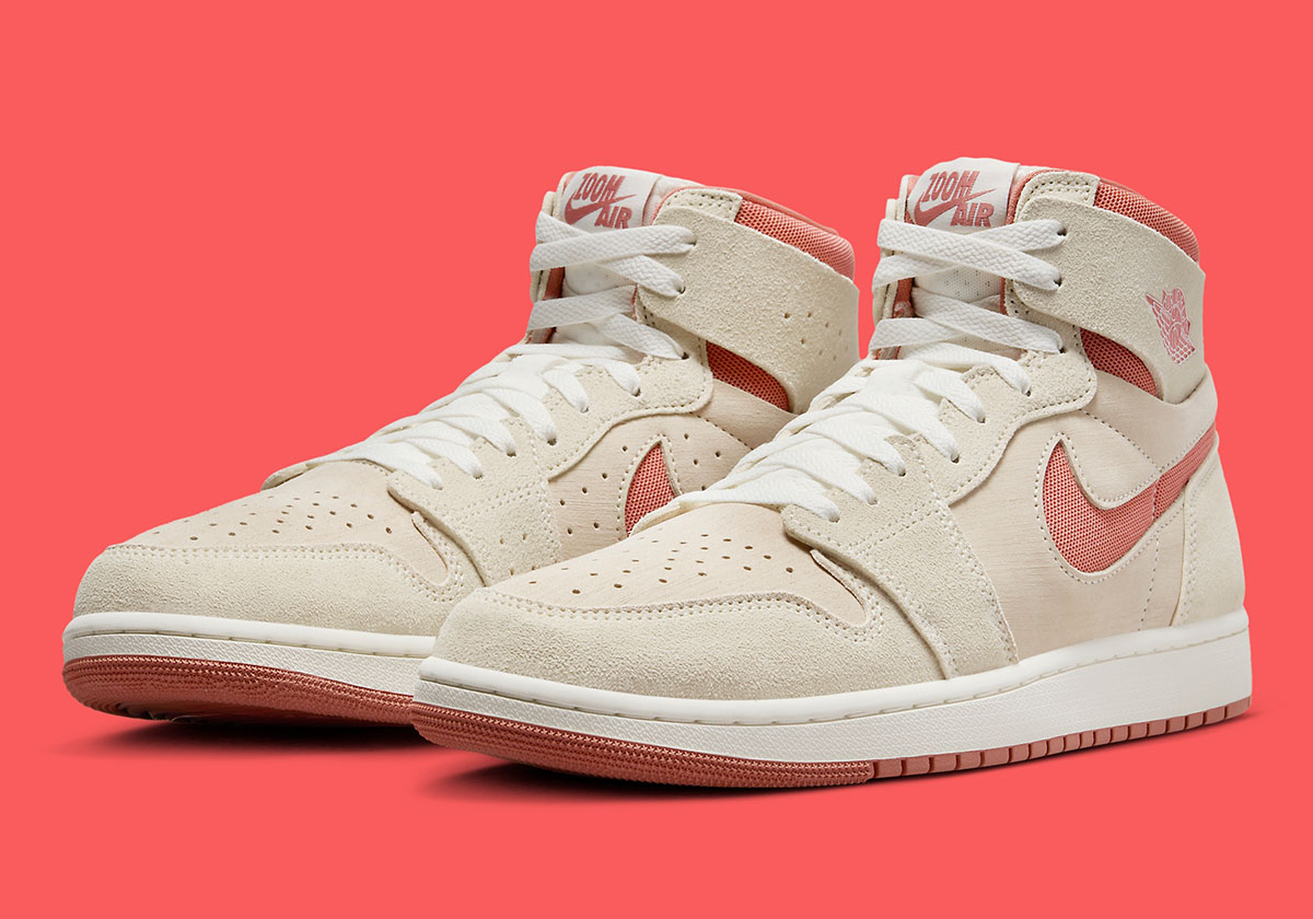 The Nike Air Jordan 1 Mid Black Patent Leather Hot Punch uk 6 100% Authentic Keeps Love In The Air With “Tan/Salmon”