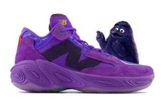Grimace Takes Over This New Balance Fresh Foam BB v2 In Purple Suede