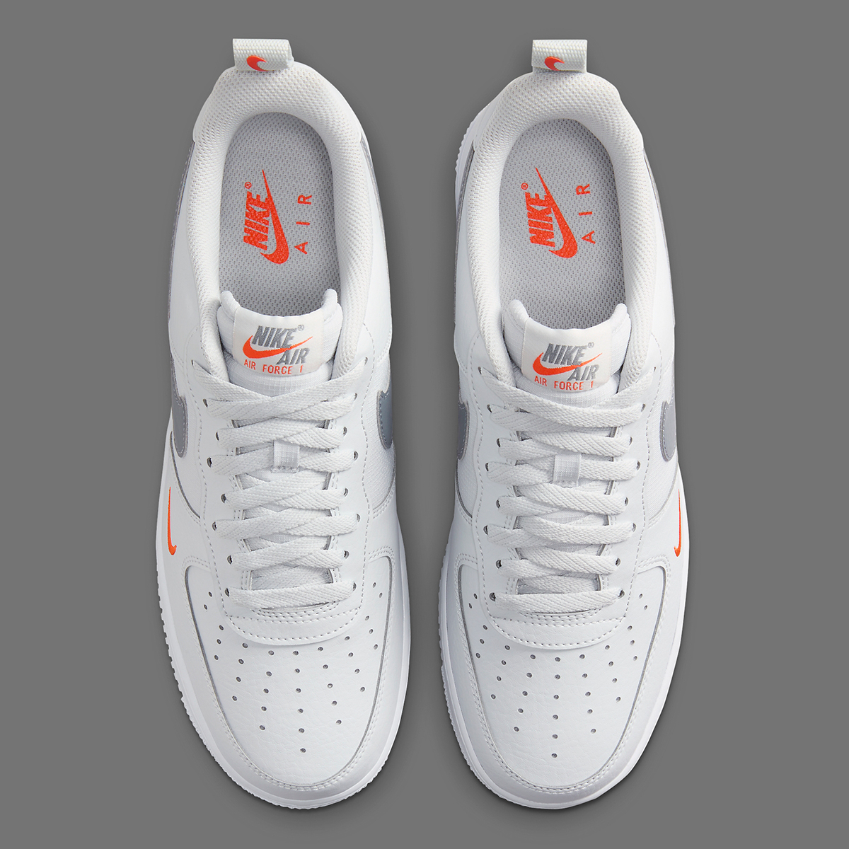 grey and orange nike air force 1